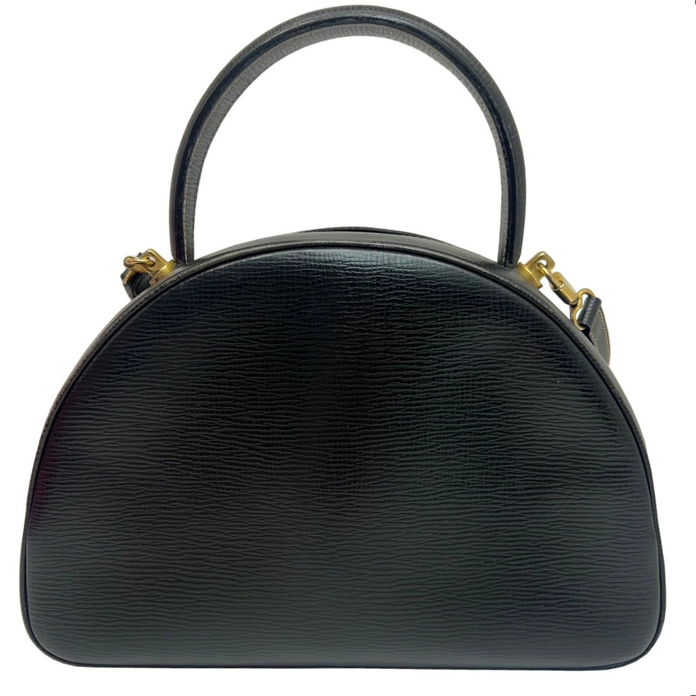 CELINE Macadam Handbag Shoulder Bag Leather Black